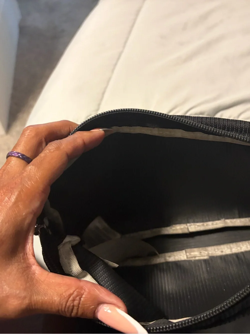 Black unisex Messenger Bag with Lash Tab